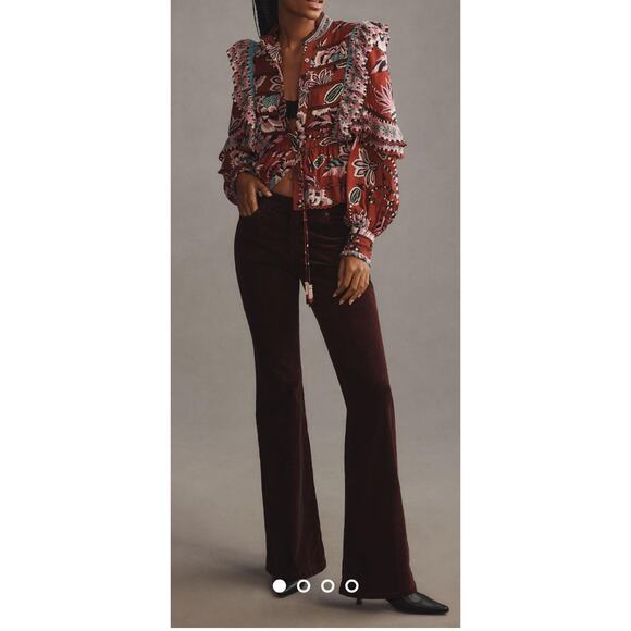 NWT Good American Good Legs Corduroy Flared Pants Low Rise Womens Size 1… - Picture 1 of 9